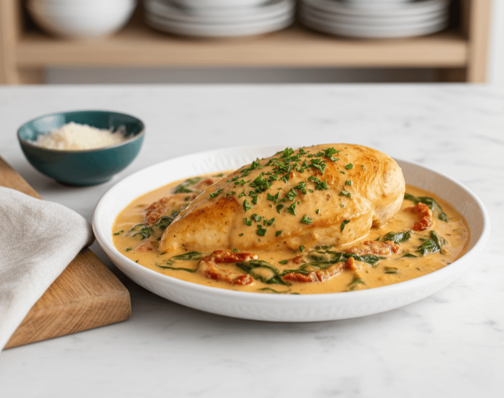 Creamy Slow Cooker Tuscan Chicken