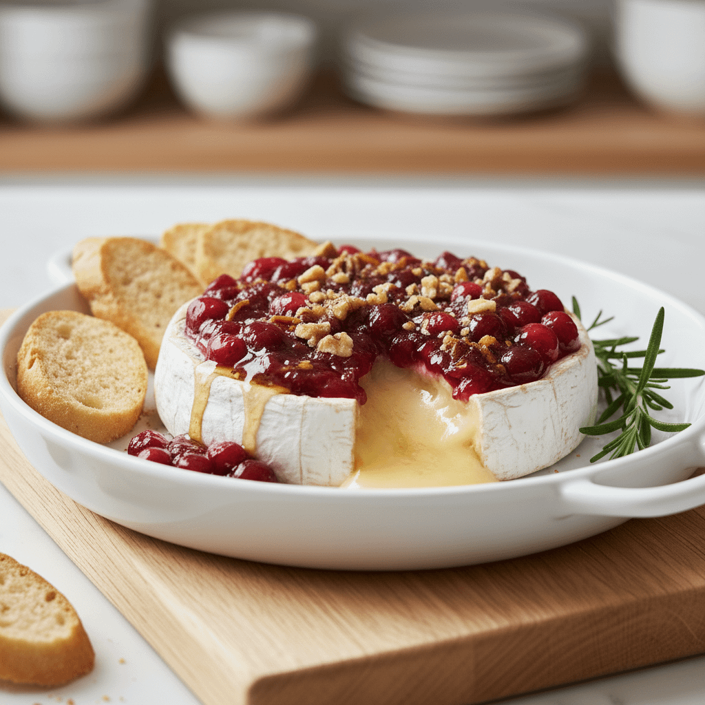 Holiday Baked Brie with Spiced Cranberry-Orange Chutney