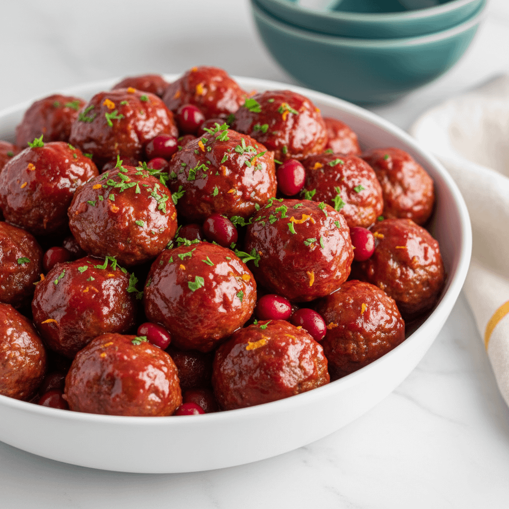Slow Cooker Cranberry-Chili Meatballs