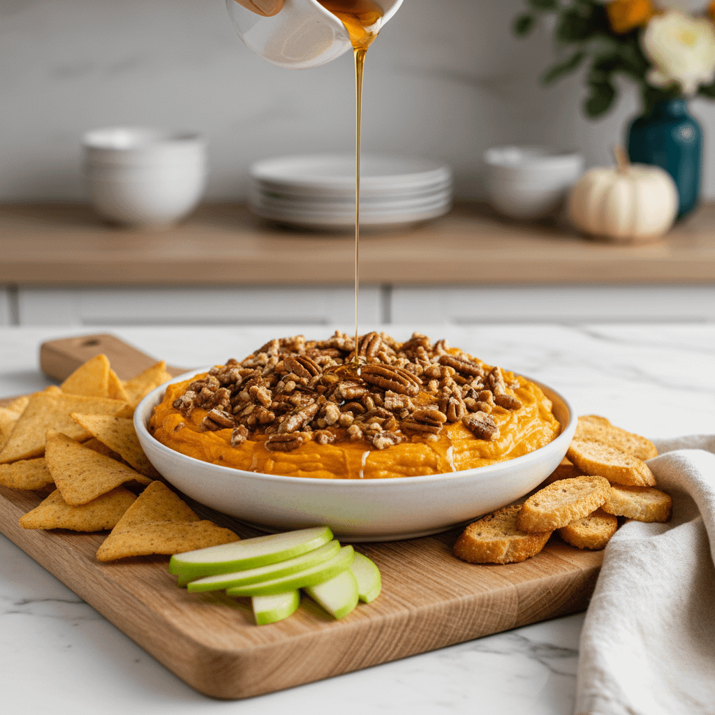 Savory Whipped Sweet Potato Dip with Hot Honey