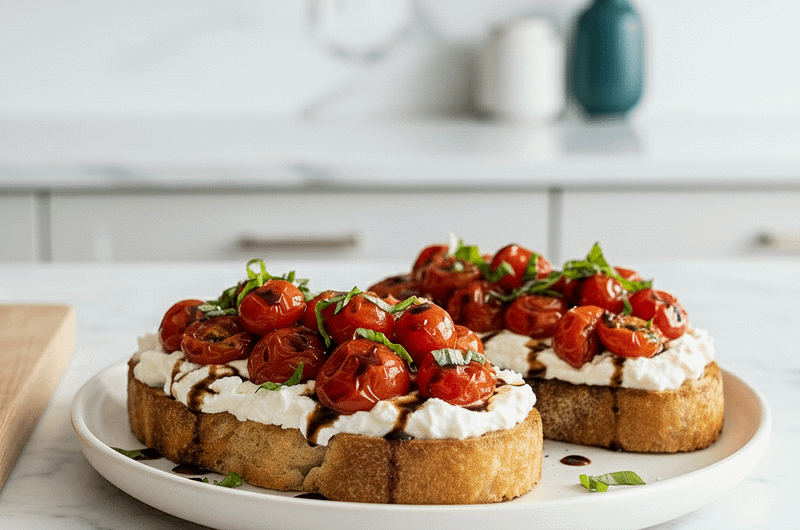 Whipped Ricotta Toast with Roasted Cherry Tomatoes